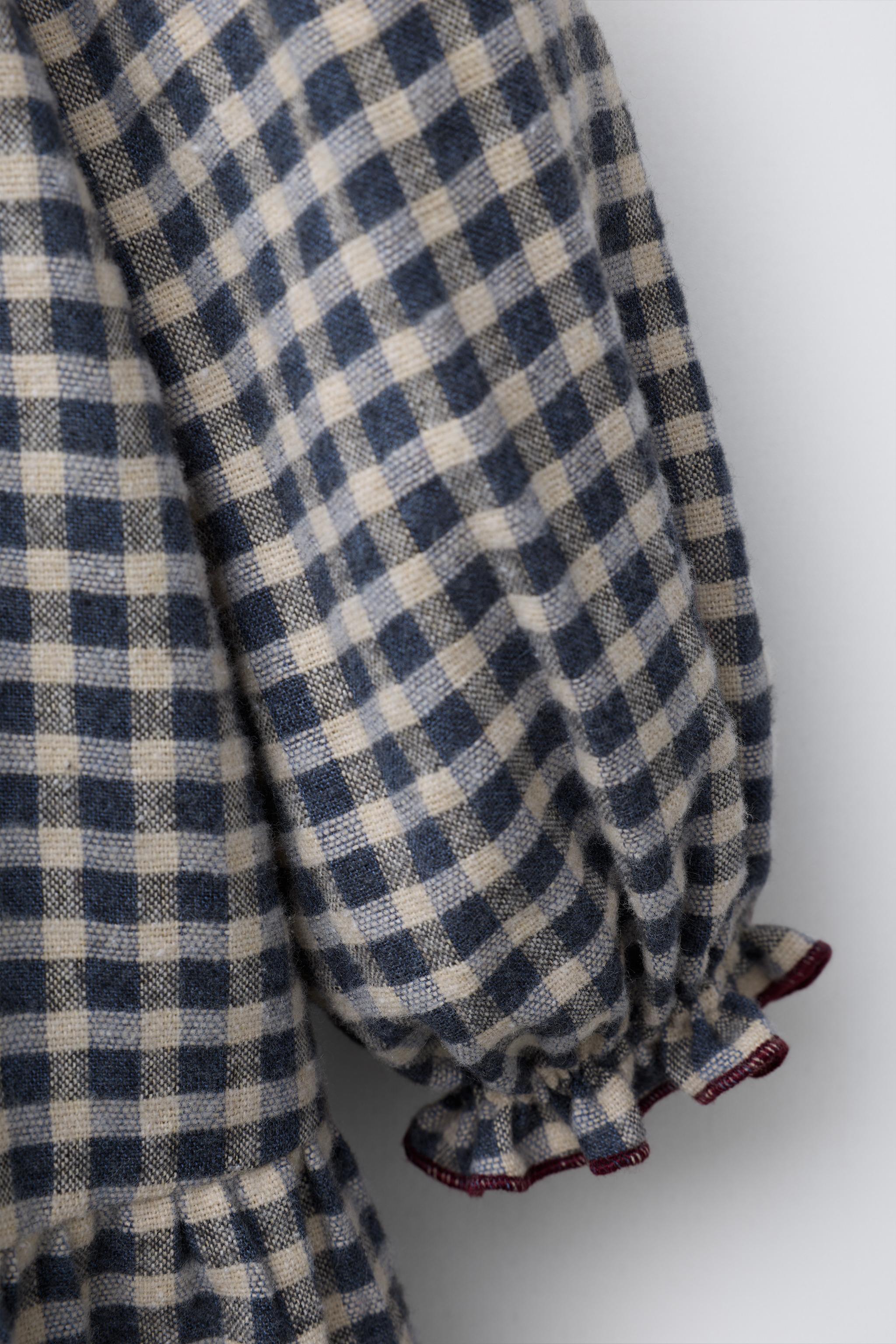 PLAID RIC-RAC TRIM DRESS